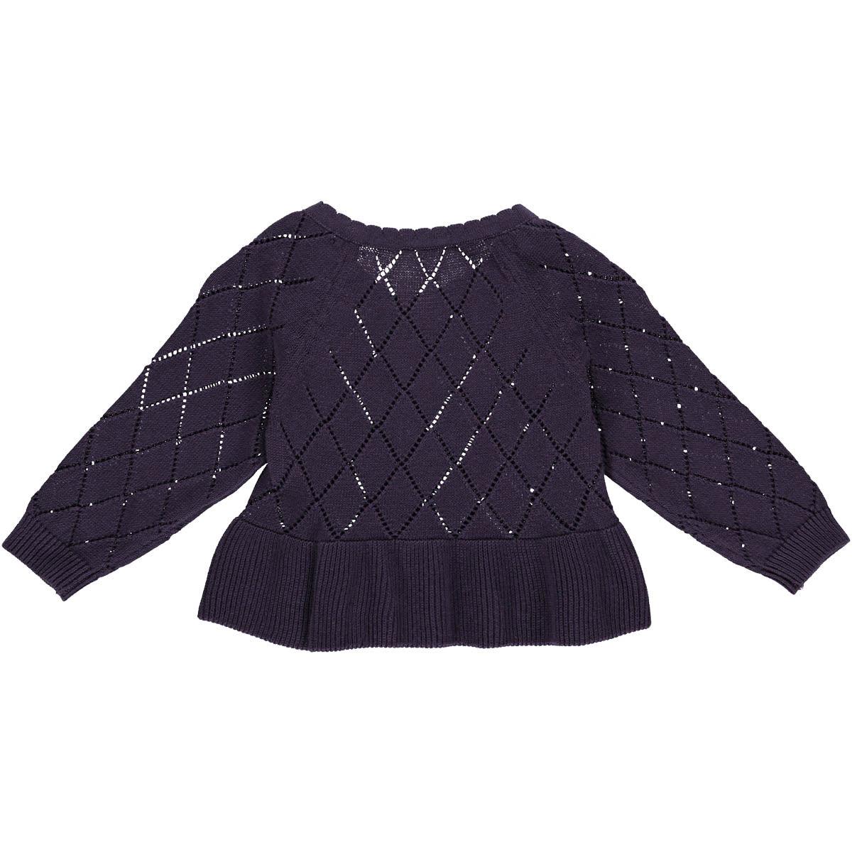Müsli | Strik Frill Cardigan Baby | Dark Lilac - Eli & Friends