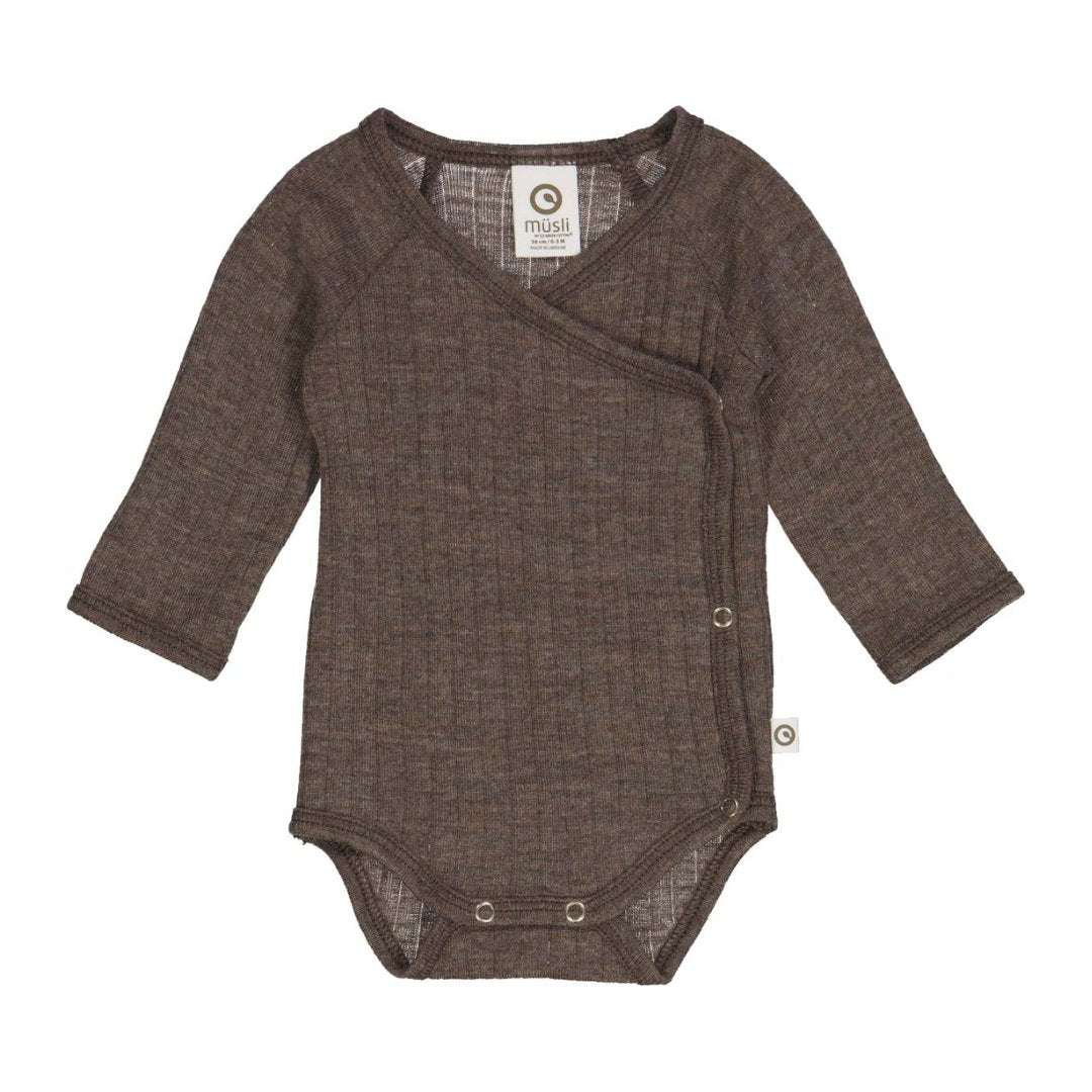 Müsli | Woolly Rib l/s Body | Walnut melange - Eli & Friends