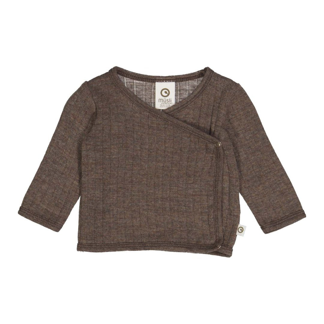 Müsli | Woolly Rib l/s Cardigan | Walnut Melange - Eli & Friends