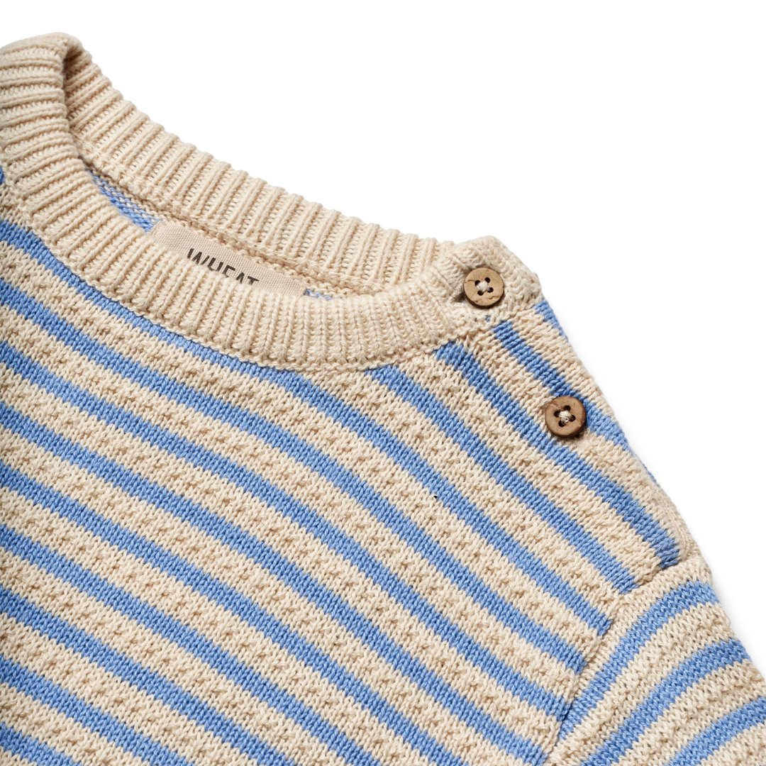 Wheat | Knit Pullover Chris | Azure Stripe - Eli & Friends